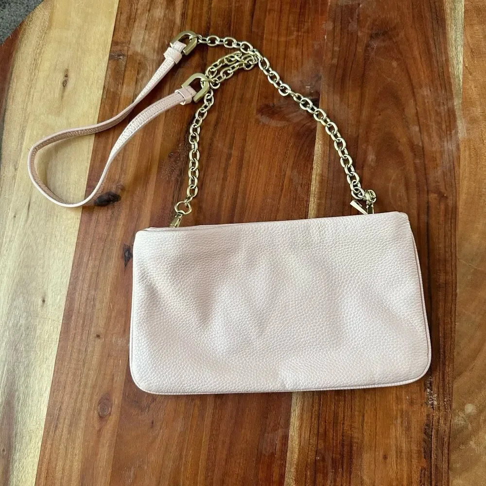 ANN TAYLOR Blush Nude Pink Convertible Clutch Crossbody‎ Bag